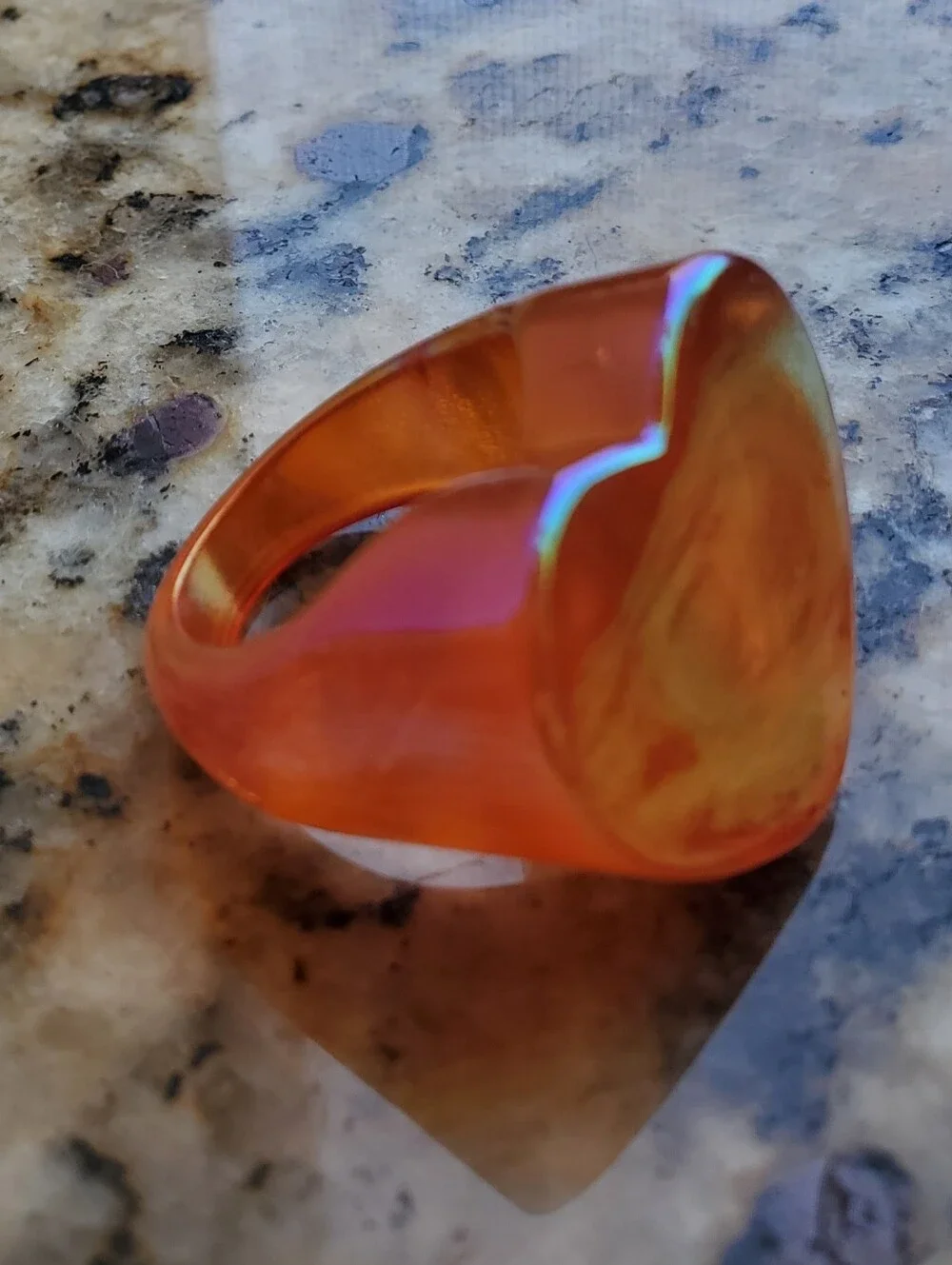 Colorful Iridescent Heart Accent Sculpture - Orange